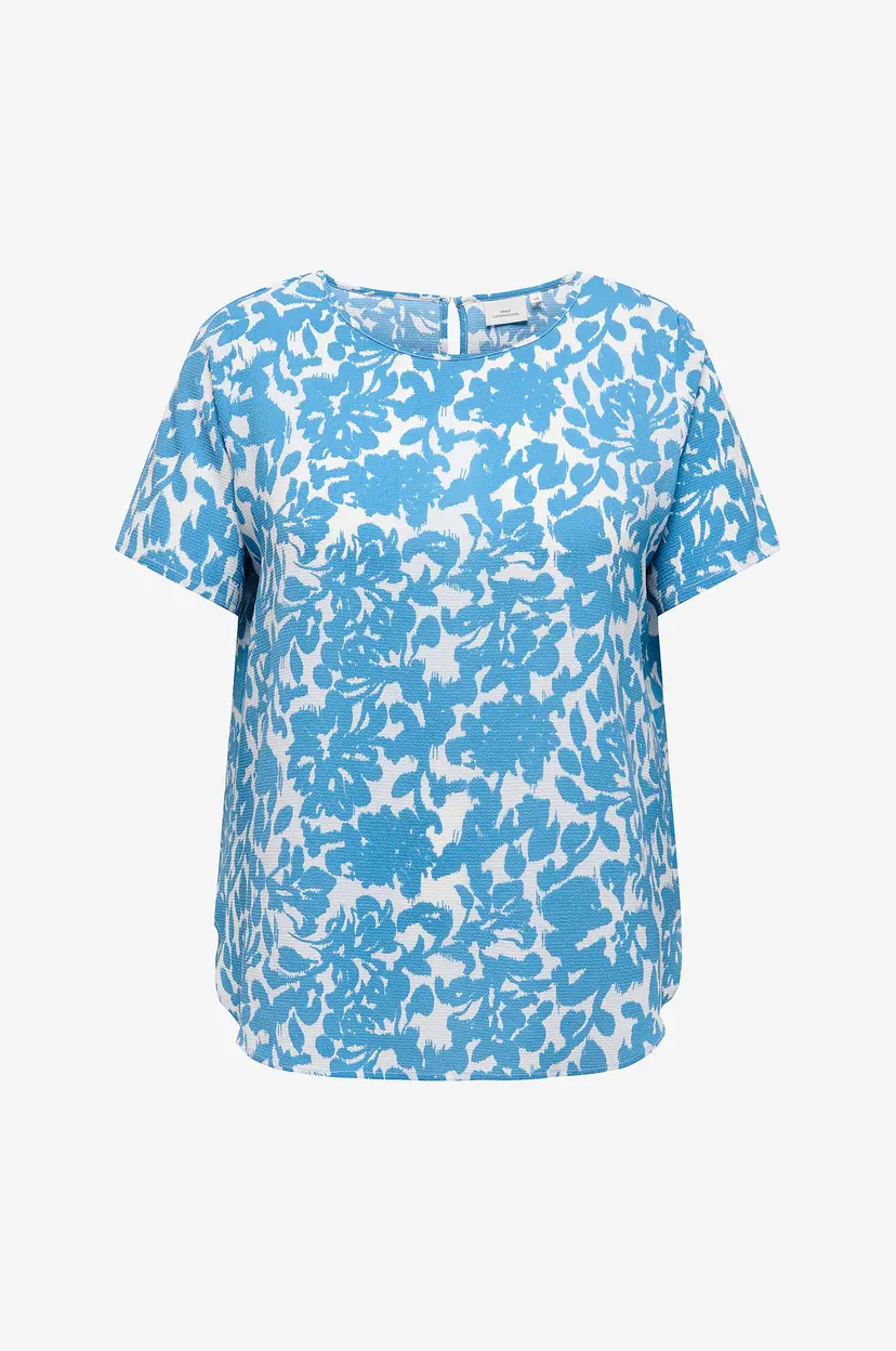 Only Carmakoma Bluse carVica SS Aop - Blå