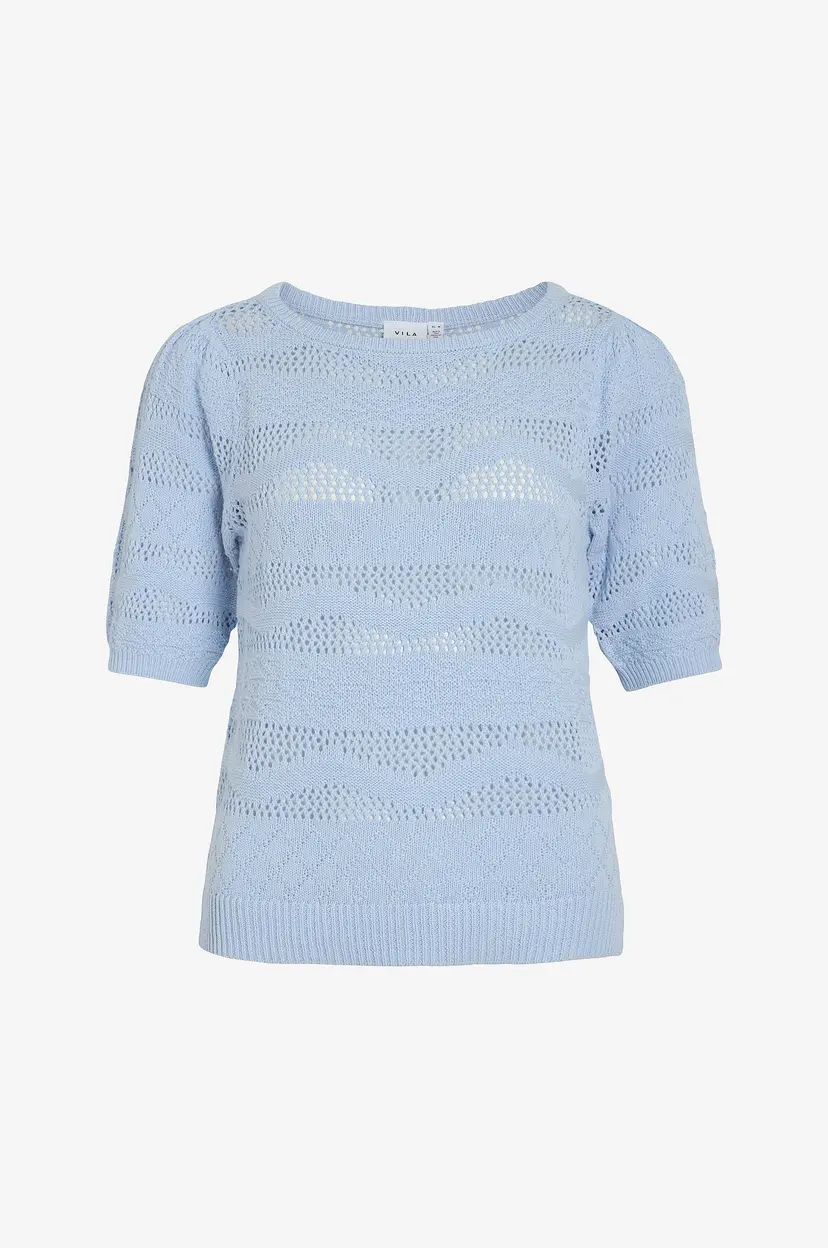 Vila Topp viDazy New Boatneck 2/4 Knit Top - Blå