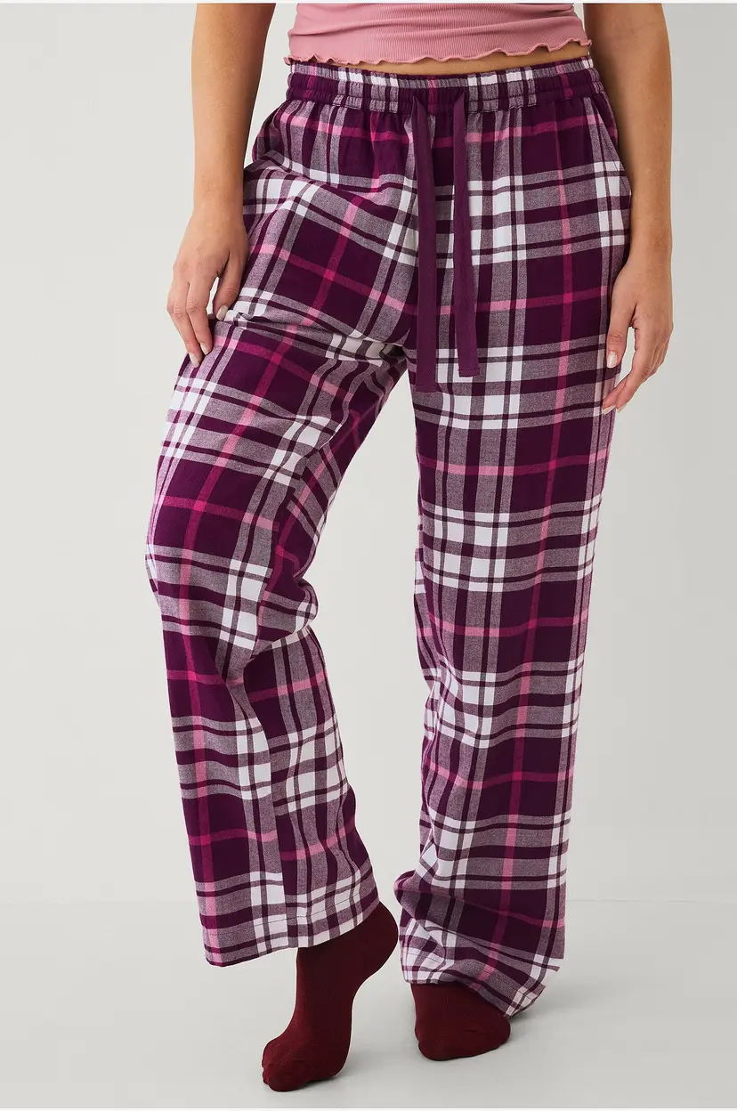 Ellos Collection Pysjbukser i flanell - Lilla