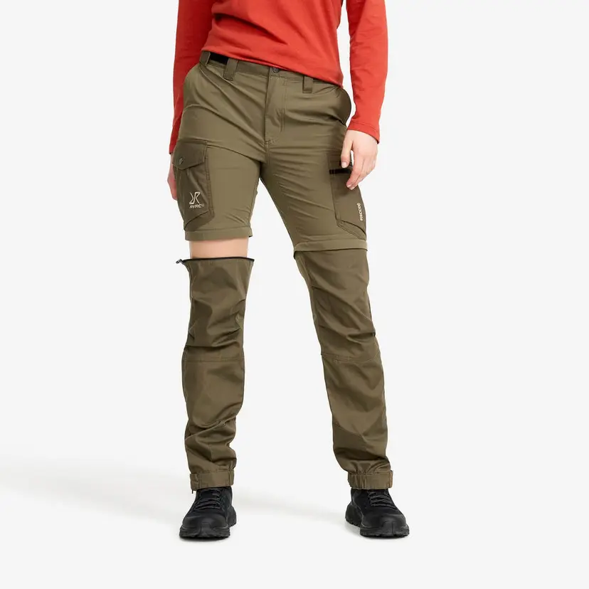 RevolutionRace Rambler Lightweight Zip-off Pants Dame Light Moss Gray