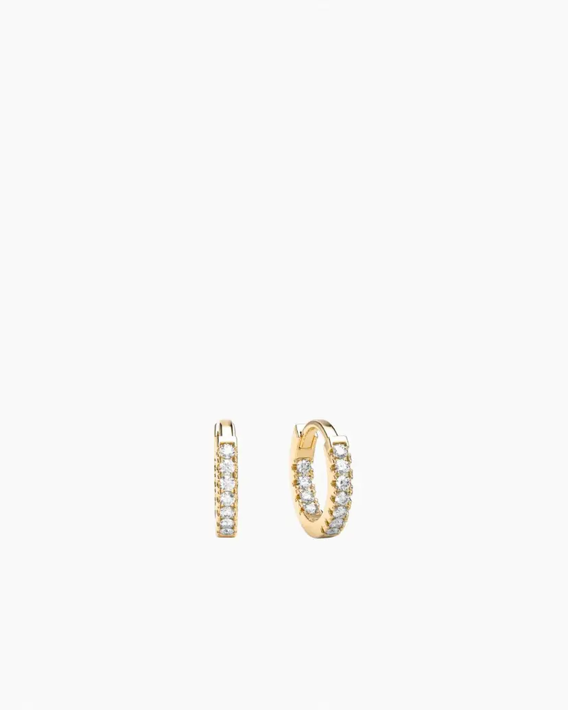 ANI Jewels Stone Huggie Hoops Gold 6mm