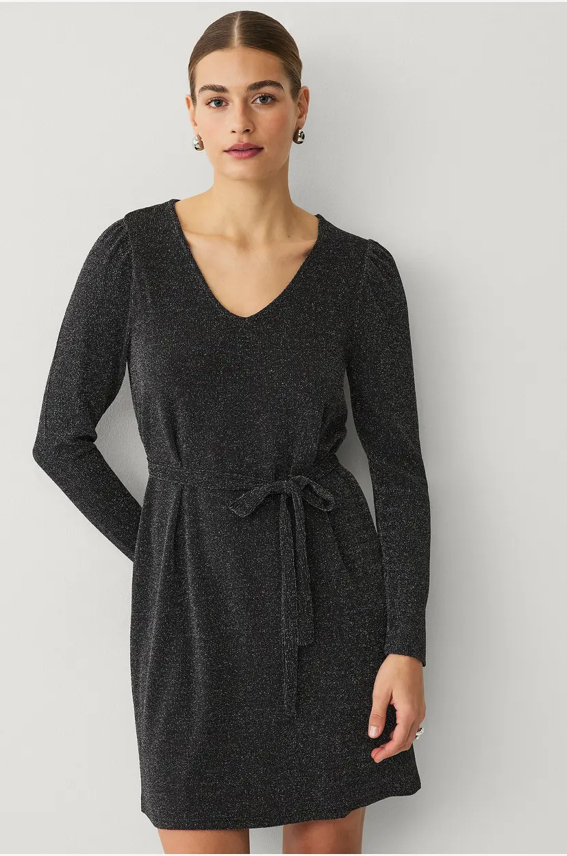 Vila Kjole viEleina V-neck L/s - Svart