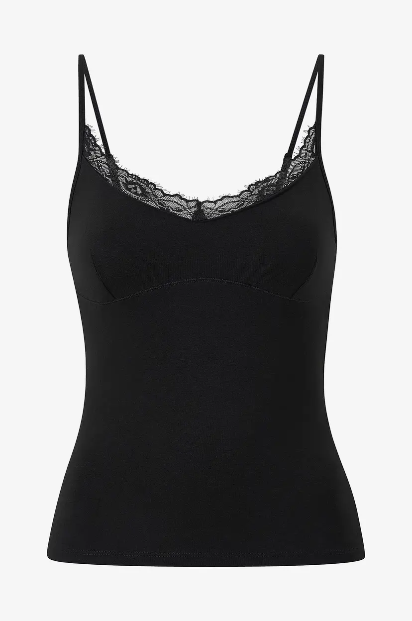Gina Tricot Singlet Lace strap singlet - Svart