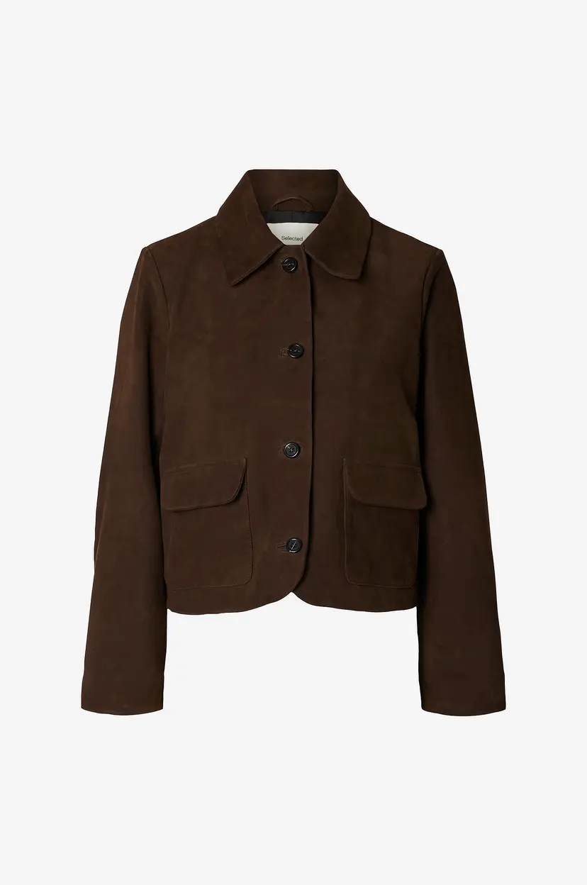 Selected Women Semsket jakke slfKaya Suede - Brun
