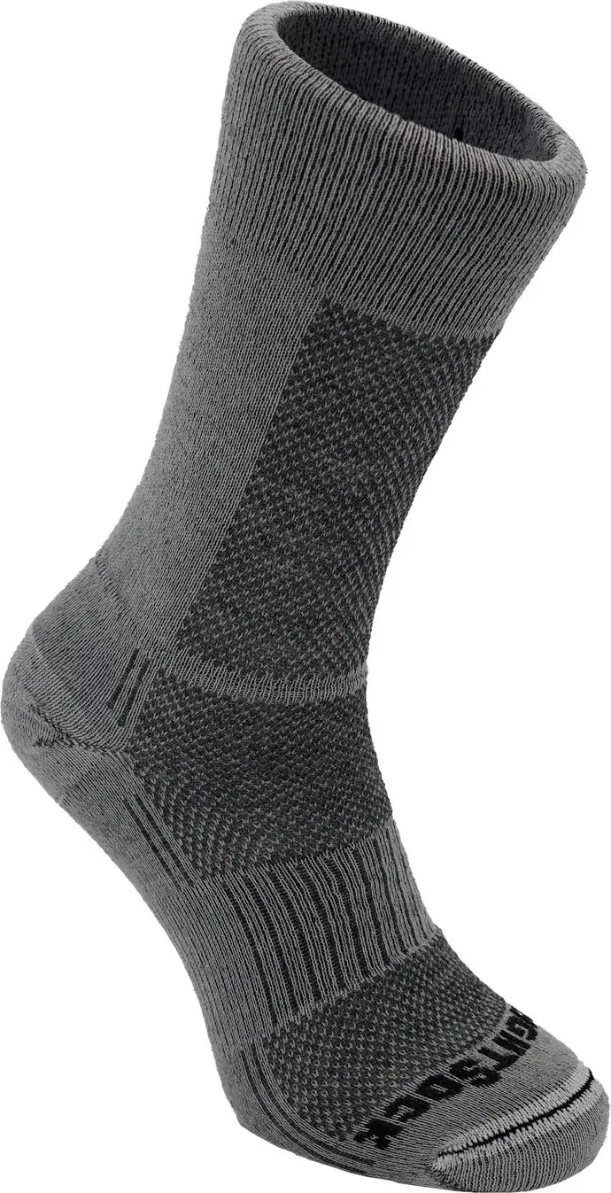 Wrightsock Wrightsock Merino Coolmesh II Merino Wool Crew Anti Blister System Grey/Smoke