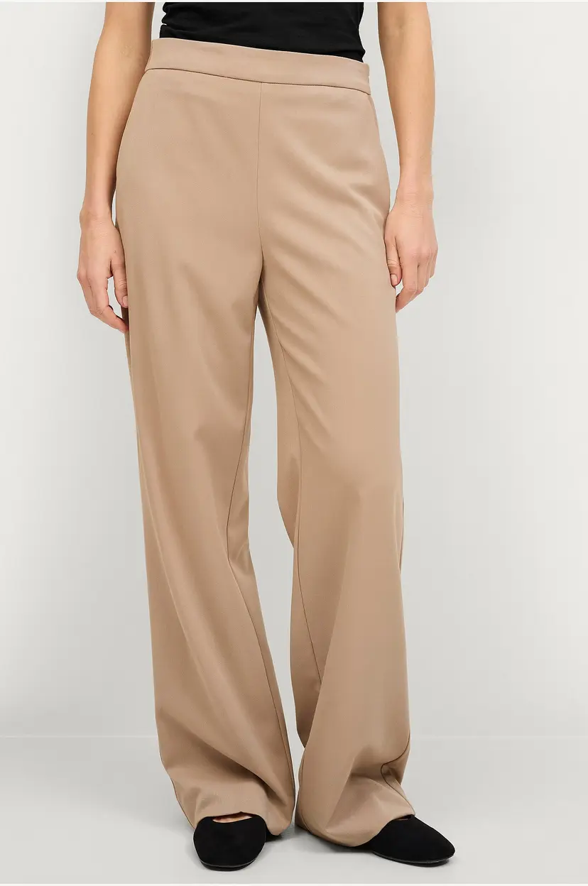 Ellos Collection Pull-on bukser med brede bein - Beige