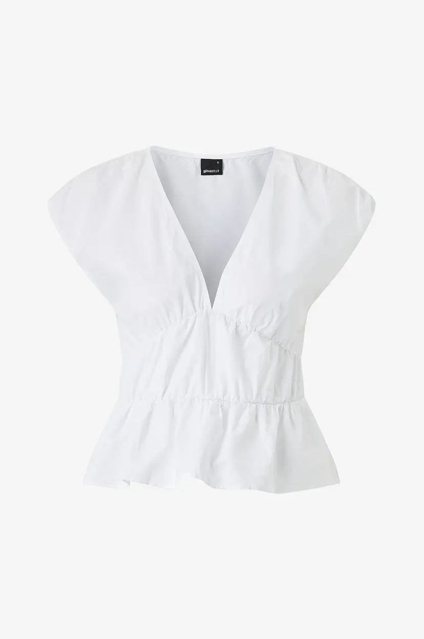 Gina Tricot Bluse Peplum Top - Hvit