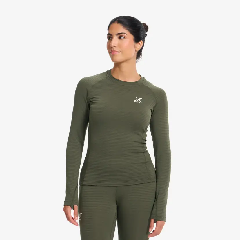 RevolutionRace Tour Thermal Base Layer Top Dame Kambaba Green