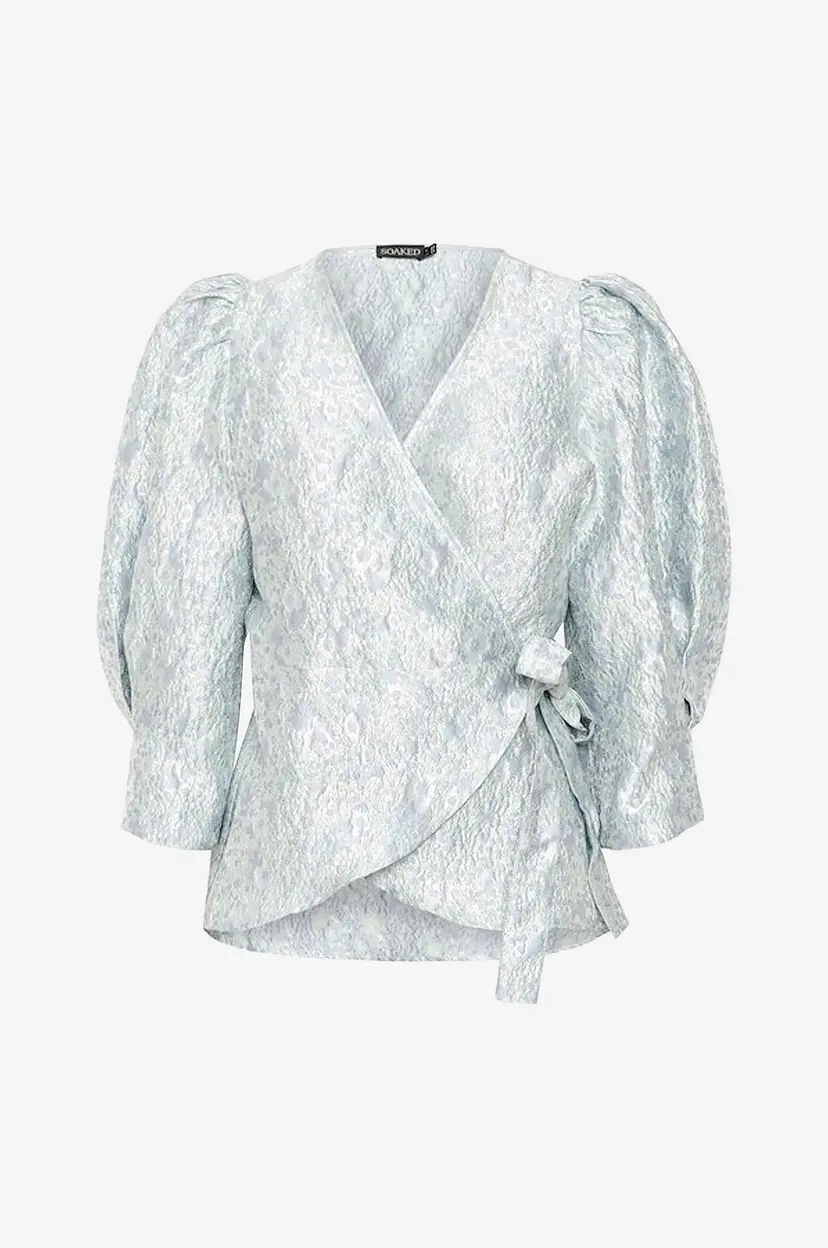 Soaked In Luxury Omslagsbluse slKeeka Wrap Blouse LS - Grå