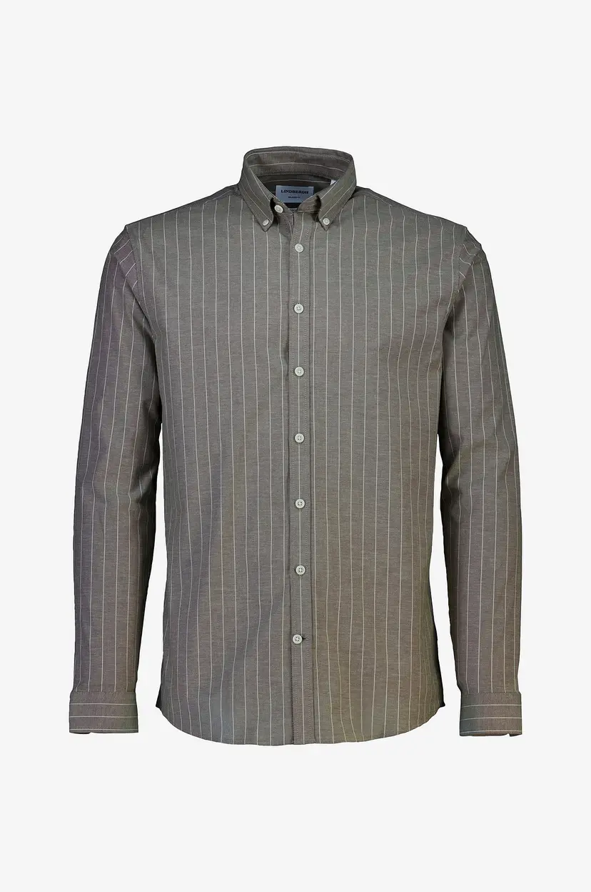 Lindbergh Skjorte Striped Superflex Oxford L/S - Brun
