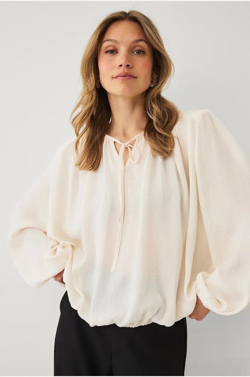 Ellos Collection Bluse med rynkedetaljer - Hvit