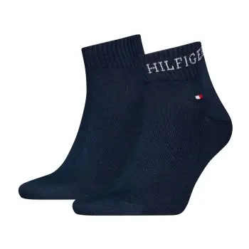 Tommy Hilfiger Tommy Hilfiger Strømper 2P Men Tab Quarter Socks Marine Str 39/42 Herre