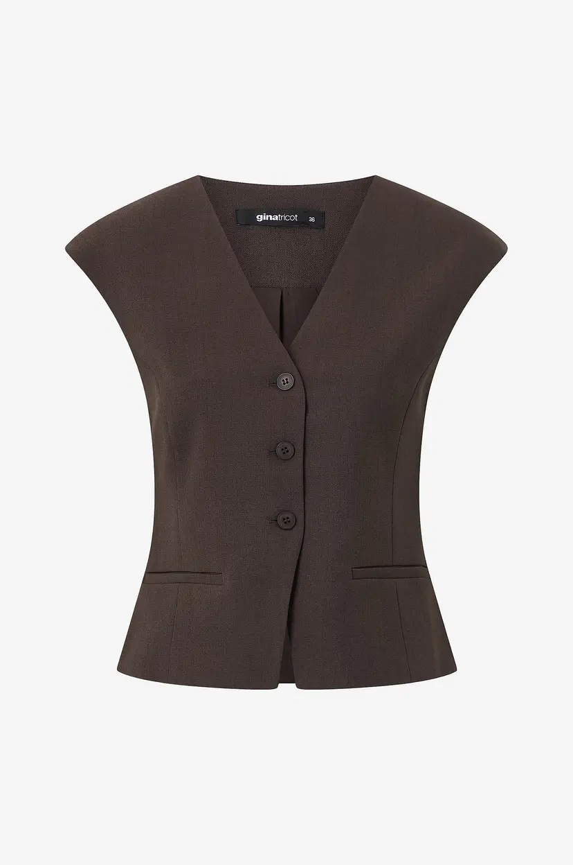 Gina Tricot Vest Shaped Vest - Brun