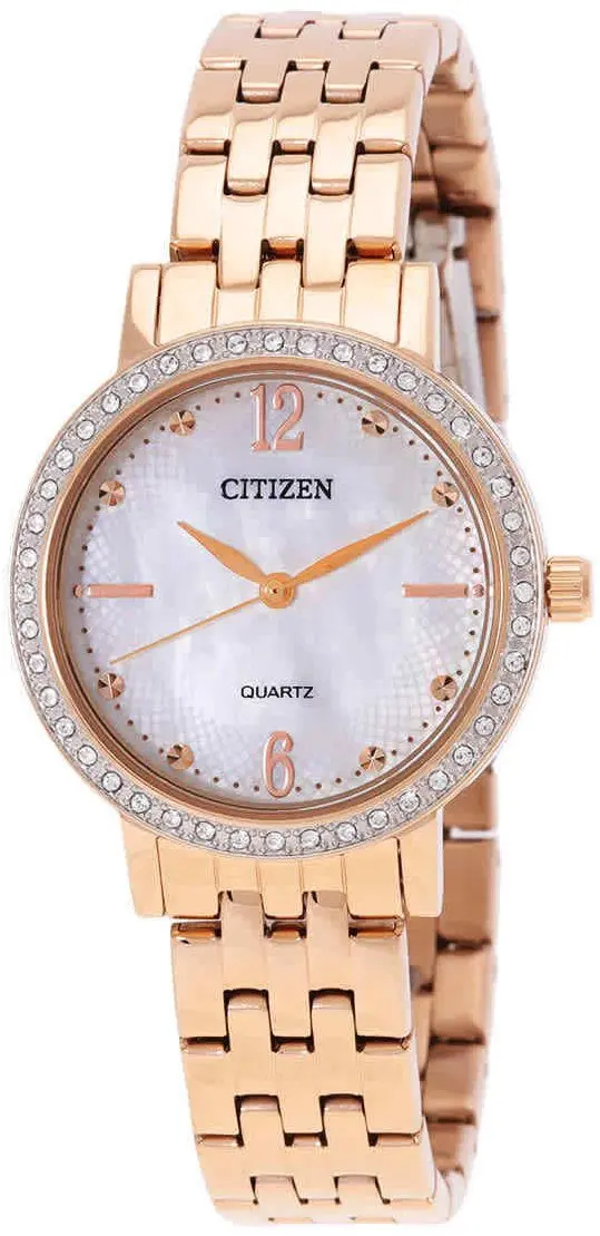 Citizen Citizen Dameklokke EL3103-57D Dress Hvit/Rose-gulltonet stål Ø31 mm