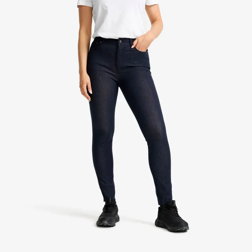 RevolutionRace Valley High-waist Stretch Jeans Dame Denim Dk Blue
