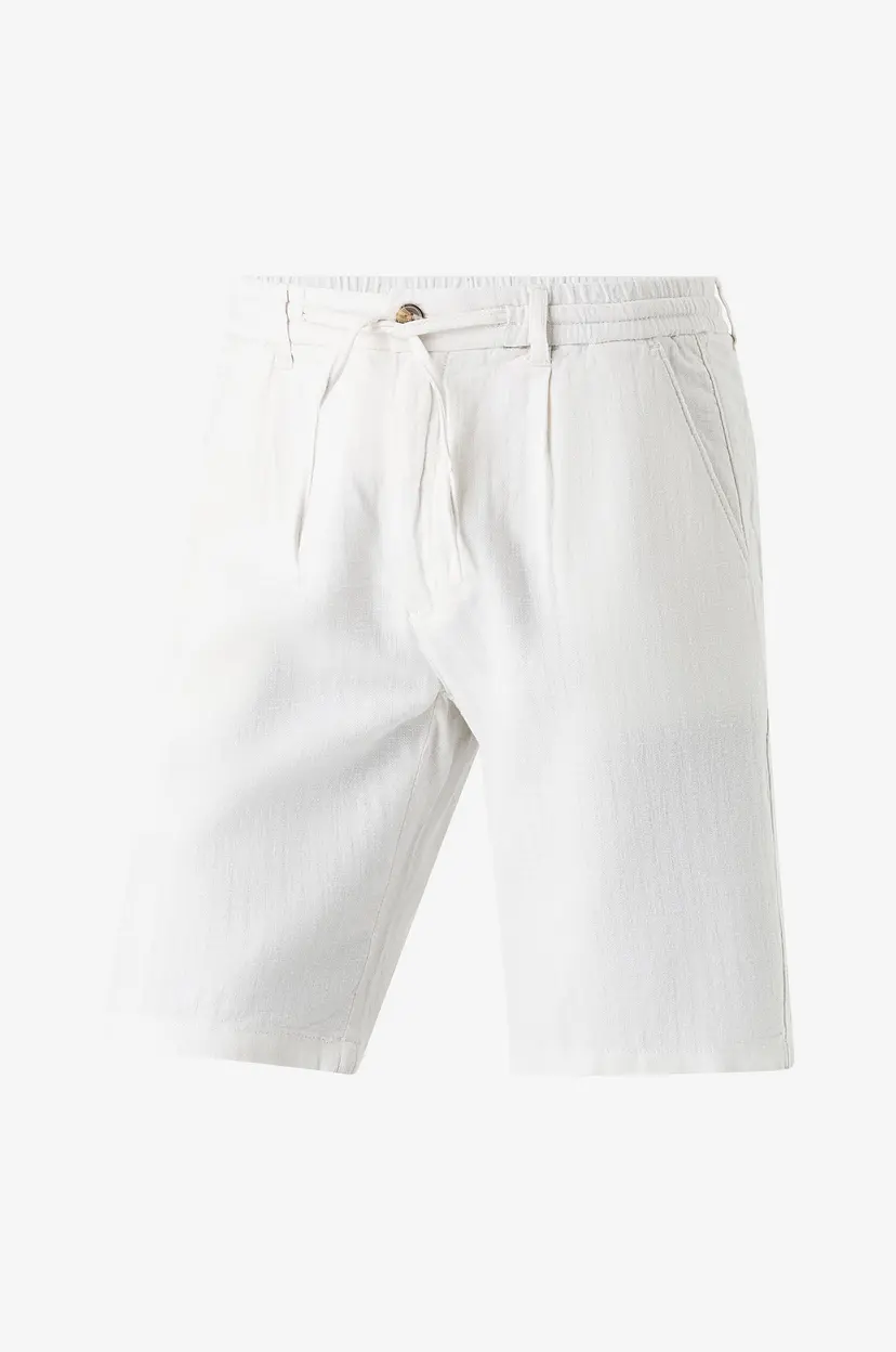 Lindbergh Shorts Linen Blend Herringbone Short - Hvit