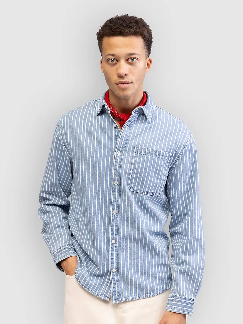 Redefined Rebel Redefined Rebel RRLuca Denim Boxy Fit Skjorte blå