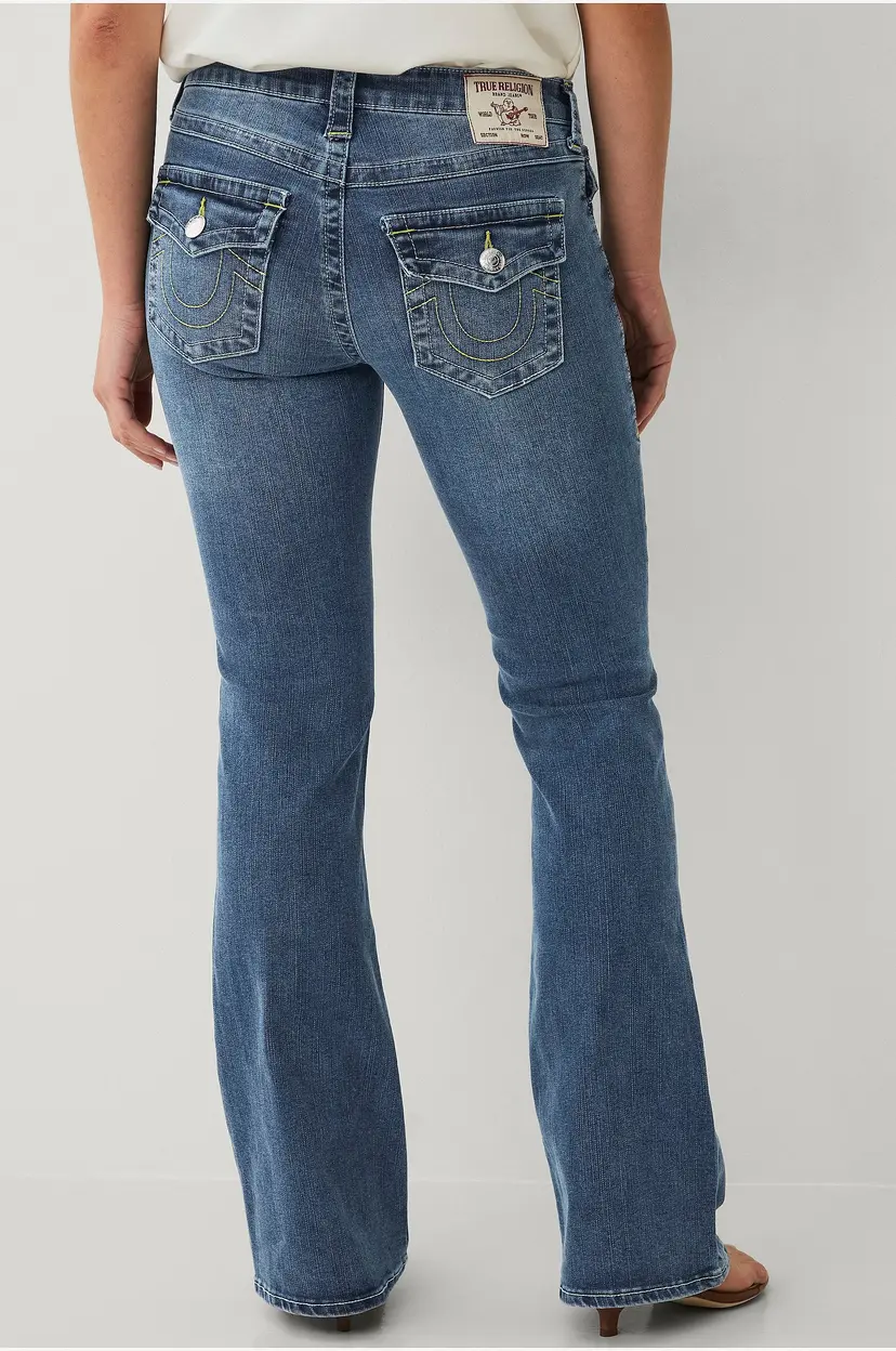 True Religion Jeans Becca Mid Rise Boot Cut Flap - Blå