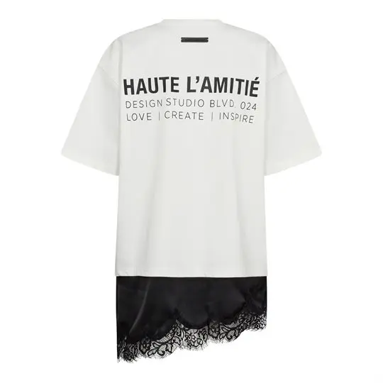Haute L ' Amité Haute L' Amitié - Loose Mix Lingerie Tee - Off White