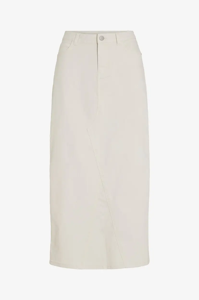 Vila Denim skjørt viNus HW Midi Denim Skirt - Hvit
