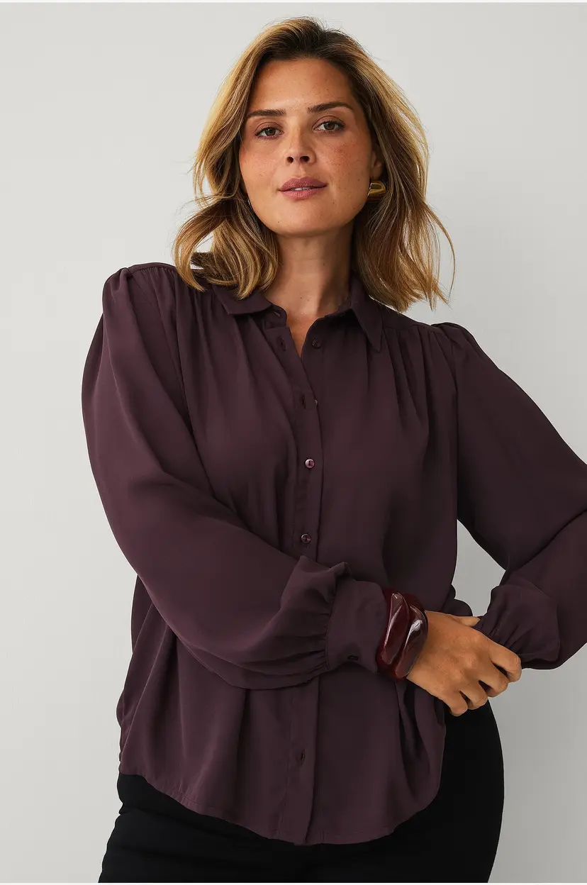 Ellos Plus collection Bluse med puffermer - Lilla