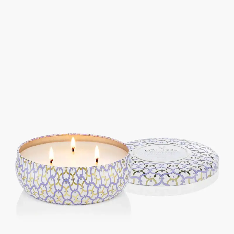 VOLUSPA 3-Wick Tin Candle 340g - Mountain Lavender & Chamomile