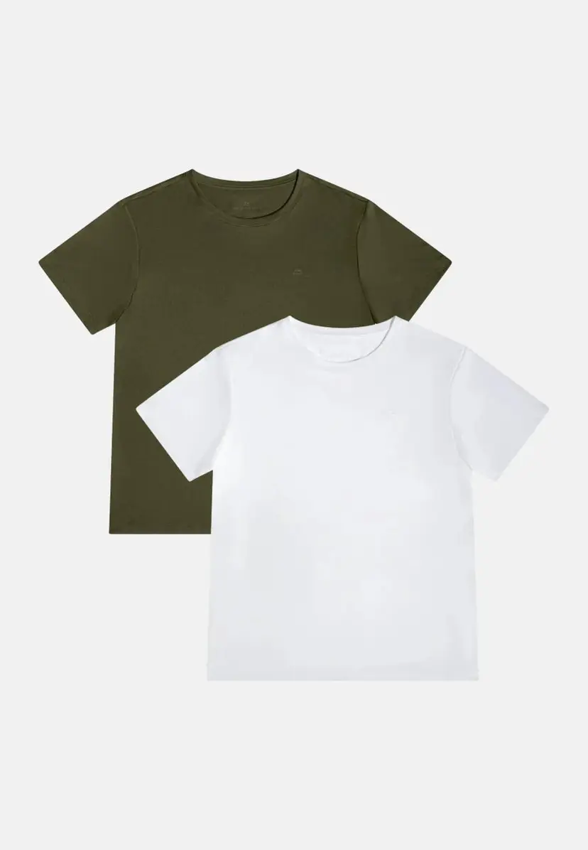 DANISH ENDURANCE Mændens løbe-T-shirt af Danish Endurance, Mørk olivengrøn | Hvid, L