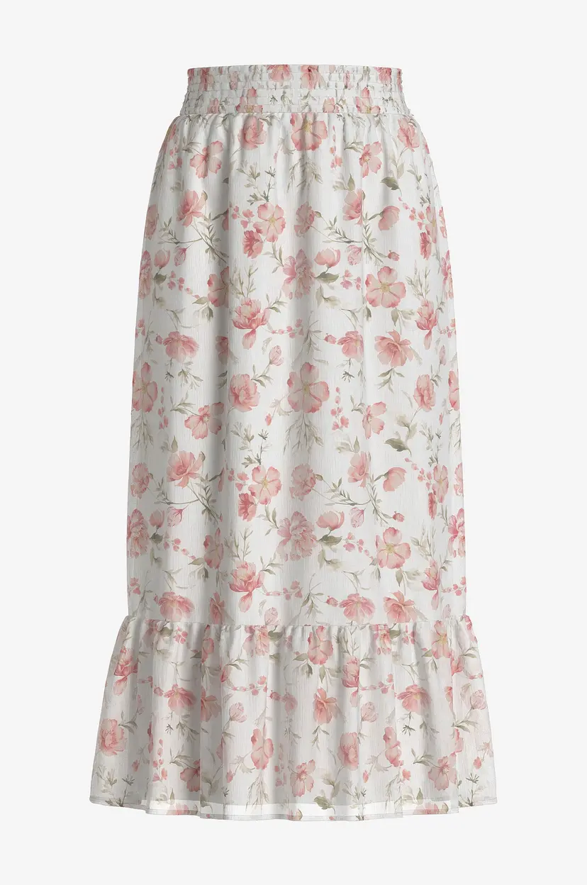 Vila Skjørt viEmma Midi HW Skirt - Hvit