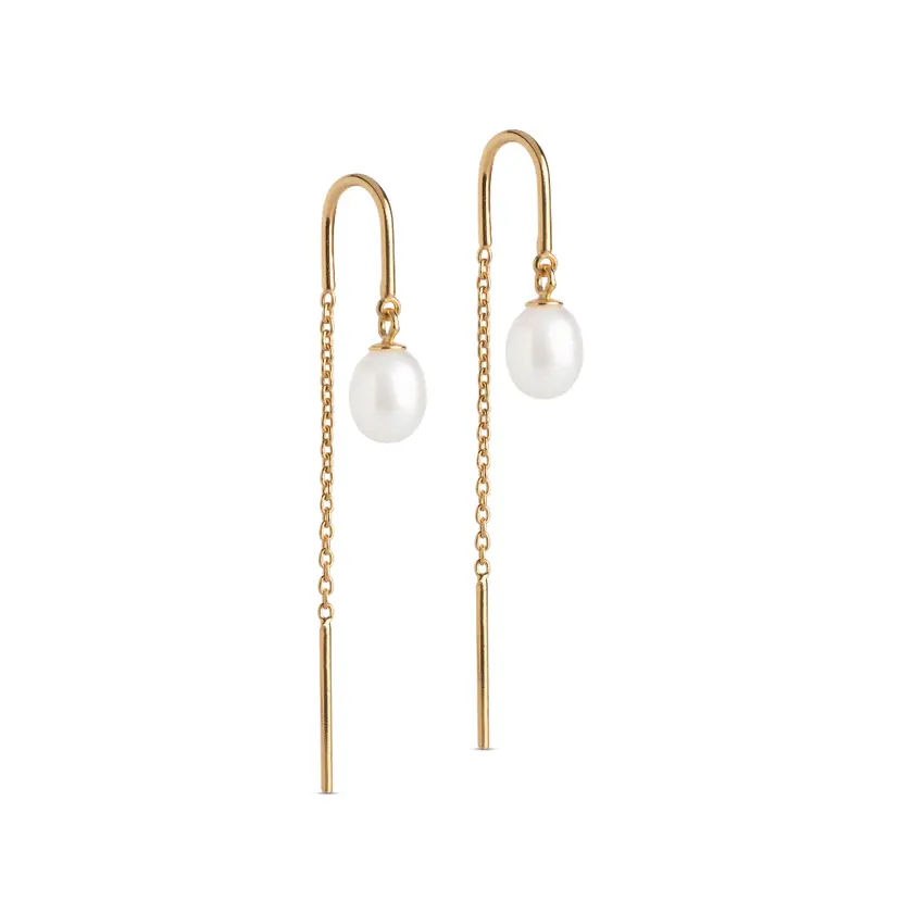Enamel Enamel - Eleanor Pearl ørehænger i forgyldt - E308G-Pearl