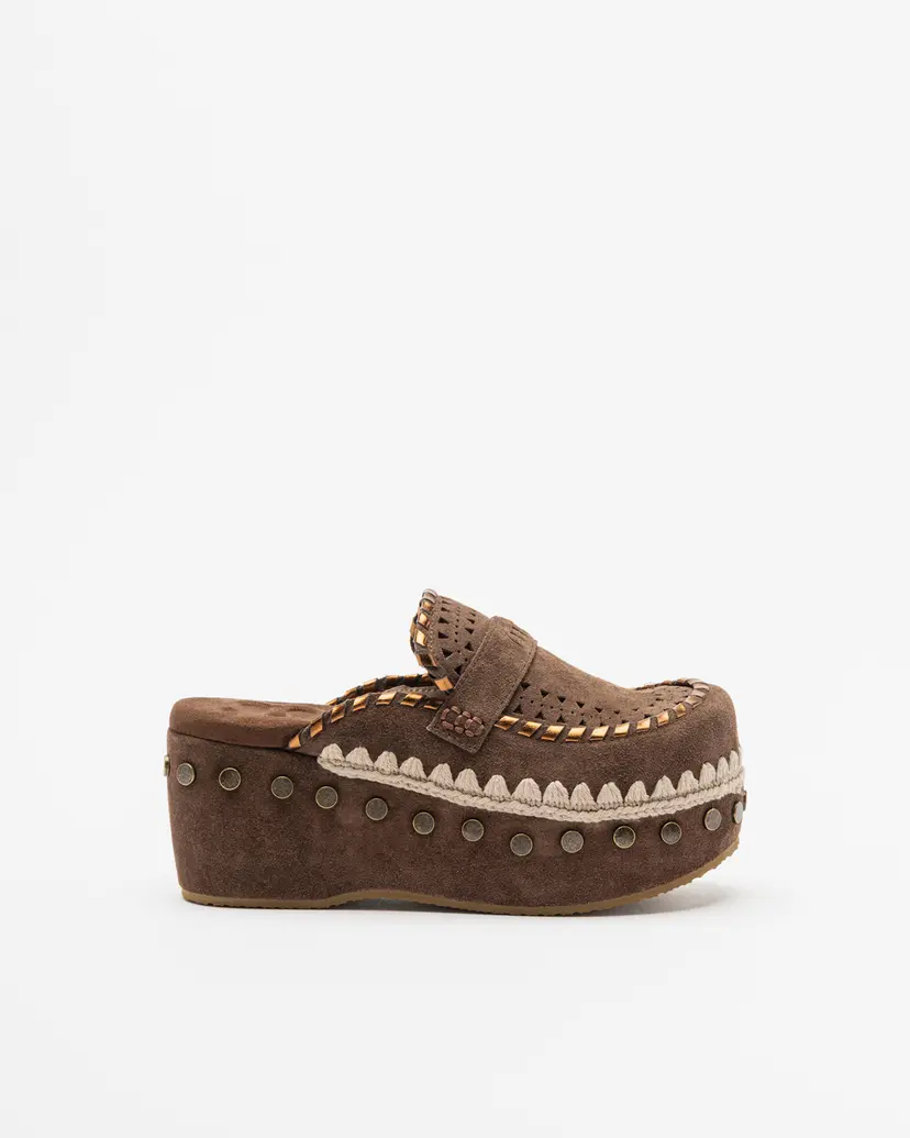 Mou Mou MU.SW611004A Brown Platform clogs
