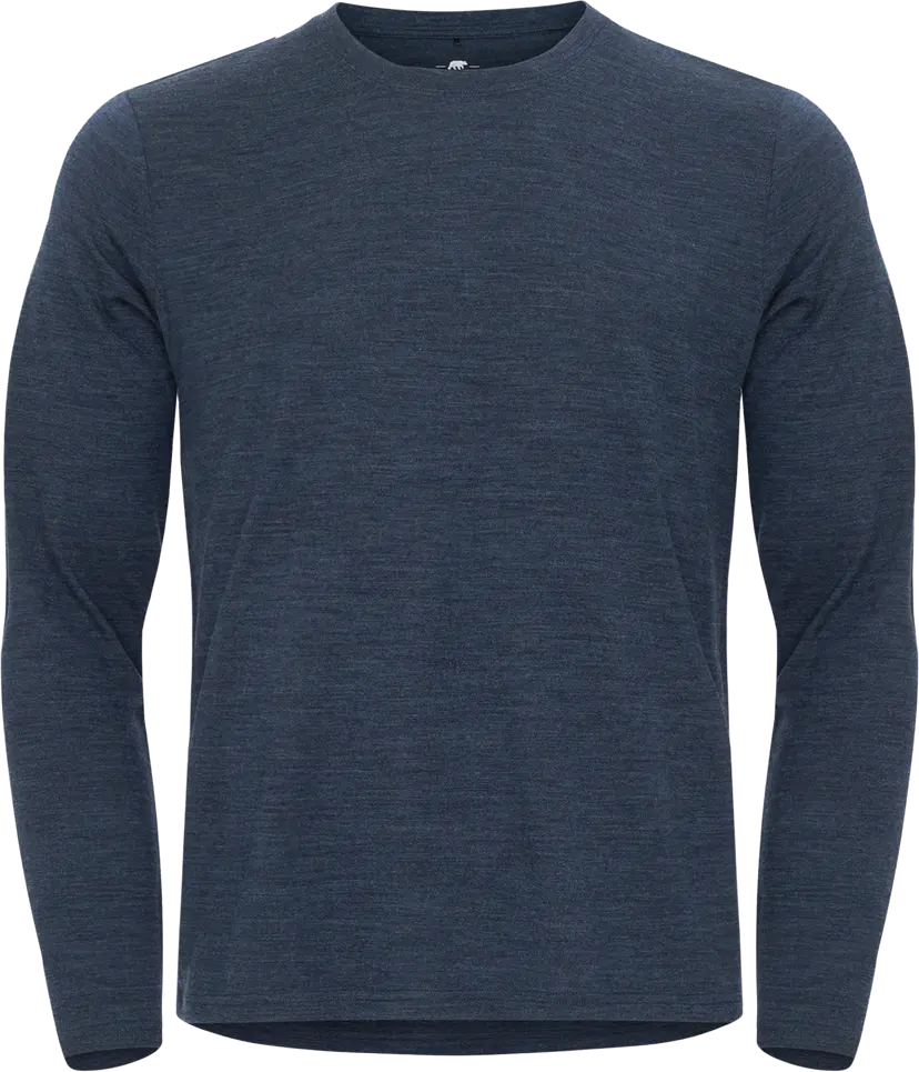 Gridarmor Gridarmor Men's Merino Wool Ls Tee Navy Blazer Melange