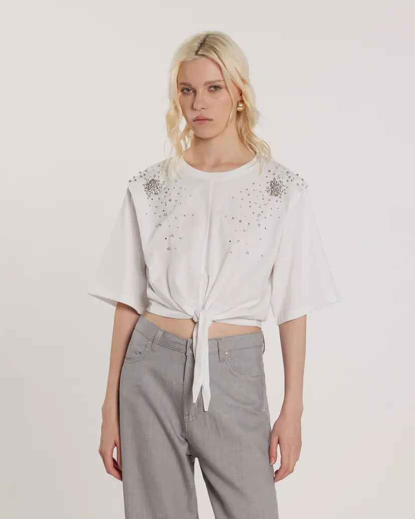Relish Relish Funnys White Cropped t-shirt