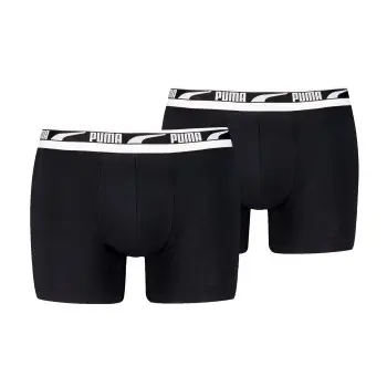 Puma Puma 2P Men Multi Logo Boxer Grå/Svart bomull Large Herre
