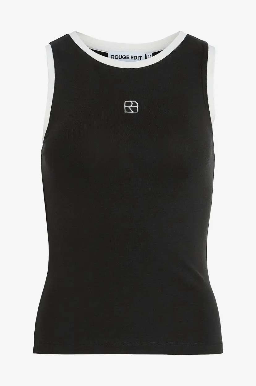 Rouge Edit Singlet rouEsme S/L Tank Top - Svart