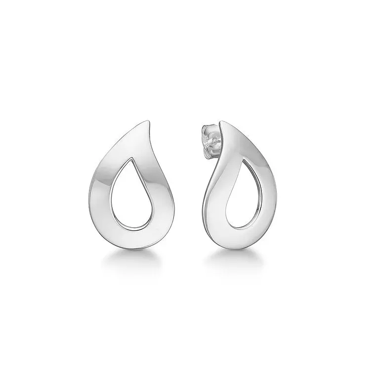 Randers Sølv Randers Sølv - Dråbe øreclips i sterling sølv - 368213cl