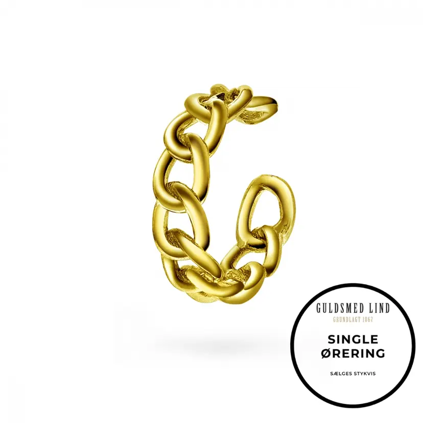 Arne Nordlie Arne Nordlie - Earcuff i Guldbelagt sølv med panser design - 68758-02