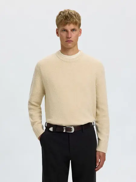SELECTED Slmalex LS Knit Rlx Crew Neck