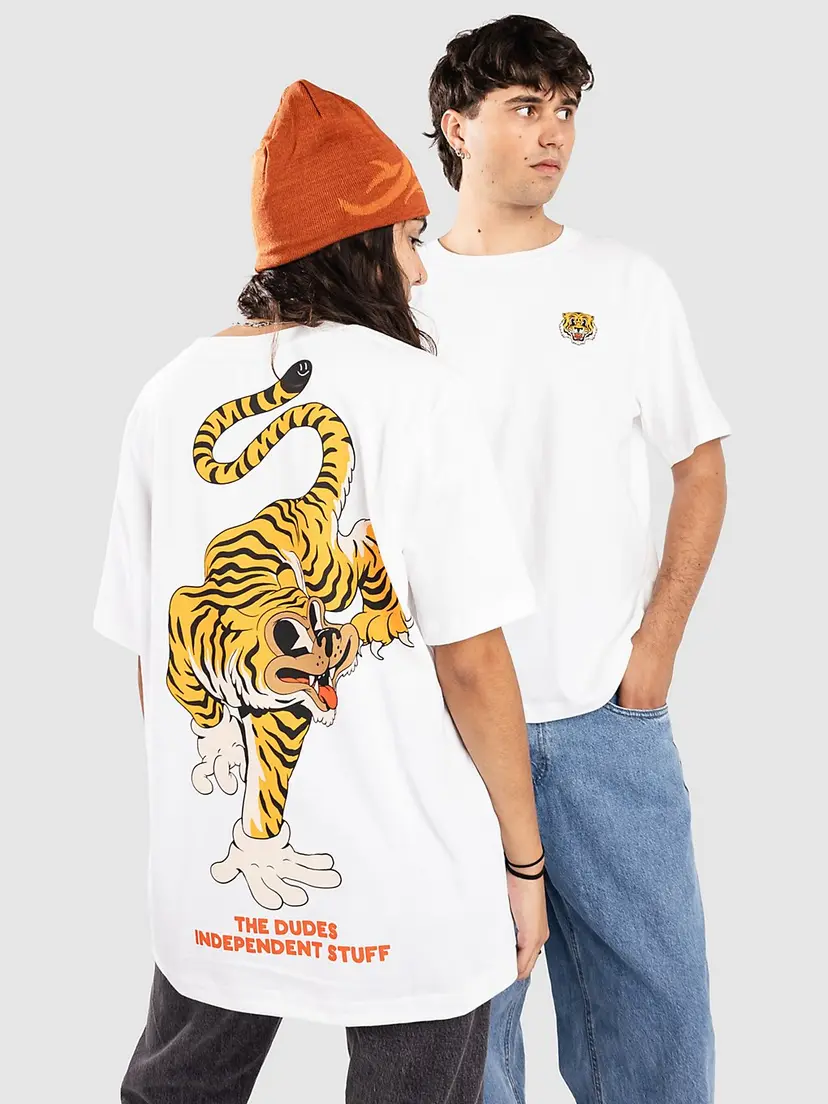 The Dudes The Dudes Tiger Bear T-skjorte hvit