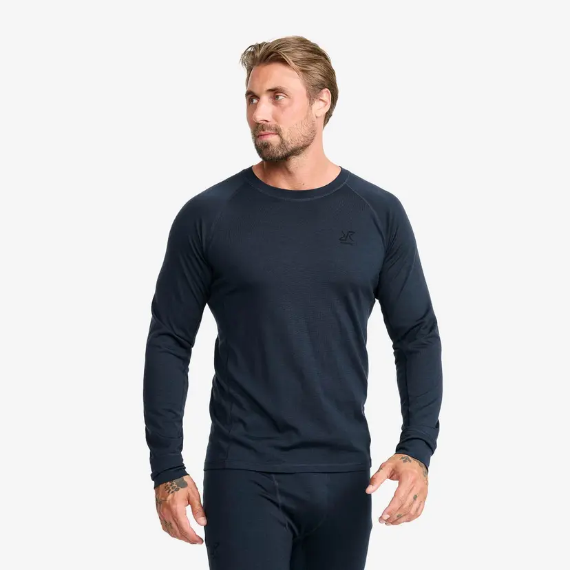 RevolutionRace Route Merino Light Base Layer Top Herre Deep Navy