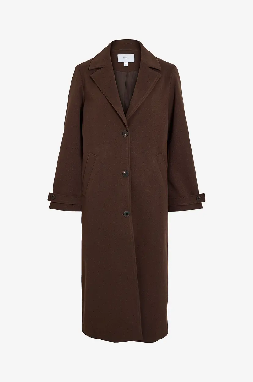 Vila Kåpe Vifemke L/s Button Long - Brun