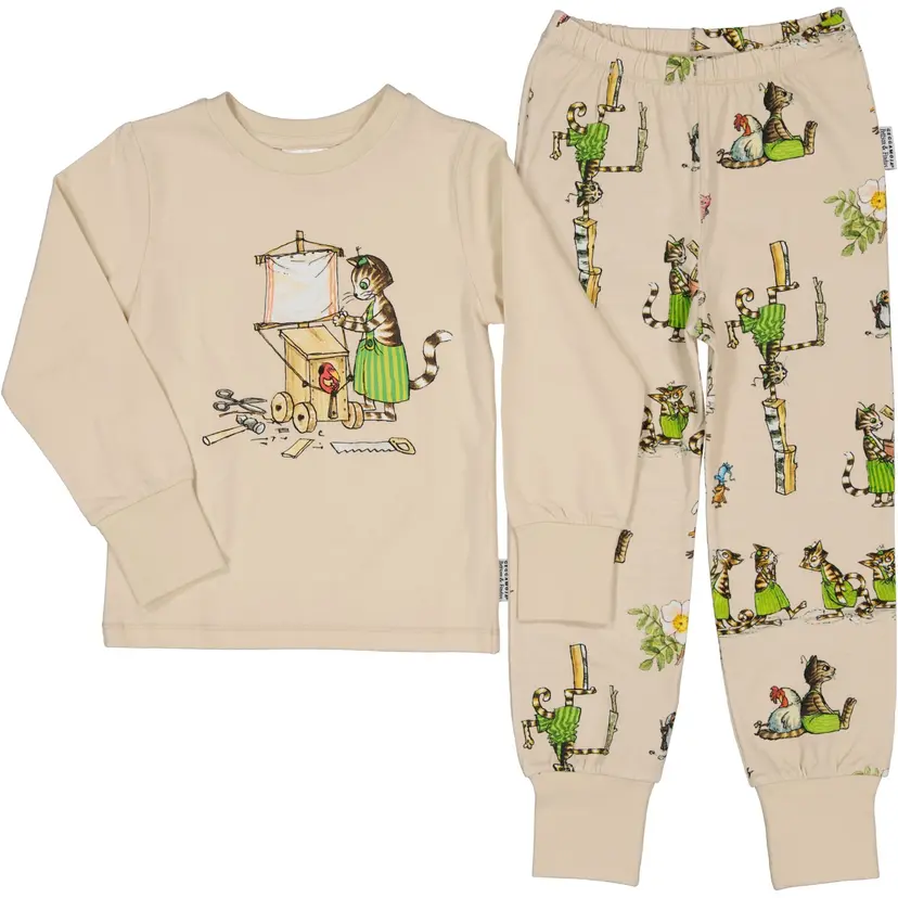 Geggamoja Pyjamas tvådelad Pettson och Findus Beige - 146/152