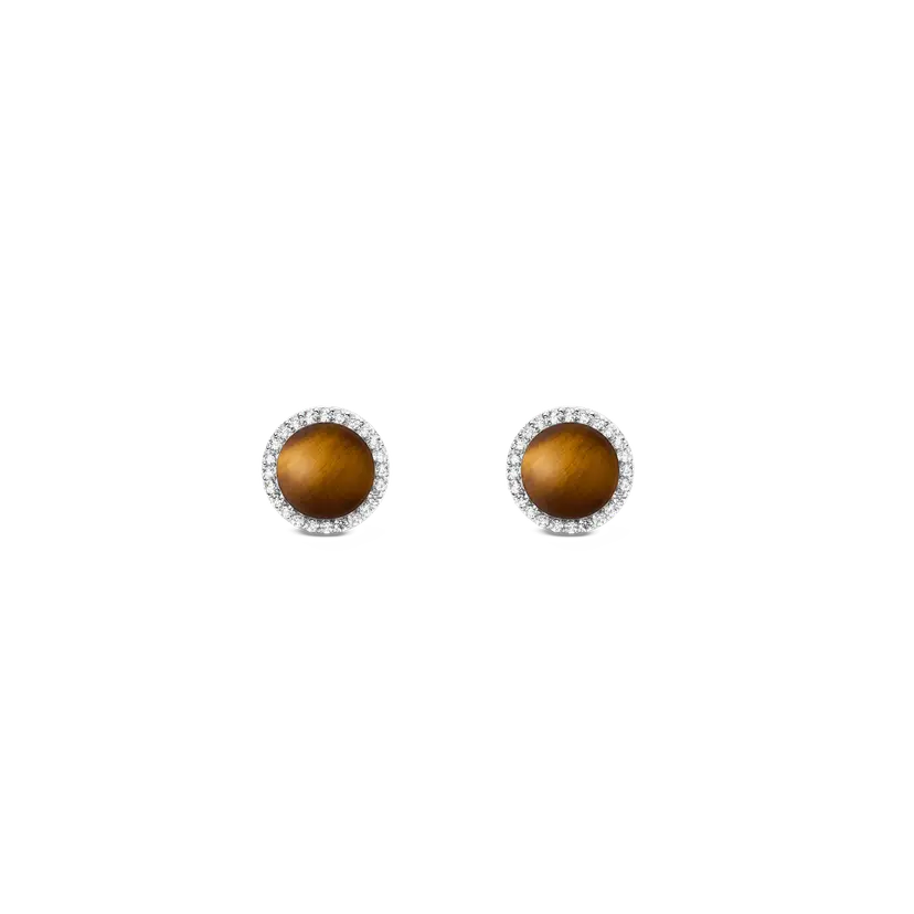 Daniel Wellington Silver Earrings Audrey Tiger Eye | DW