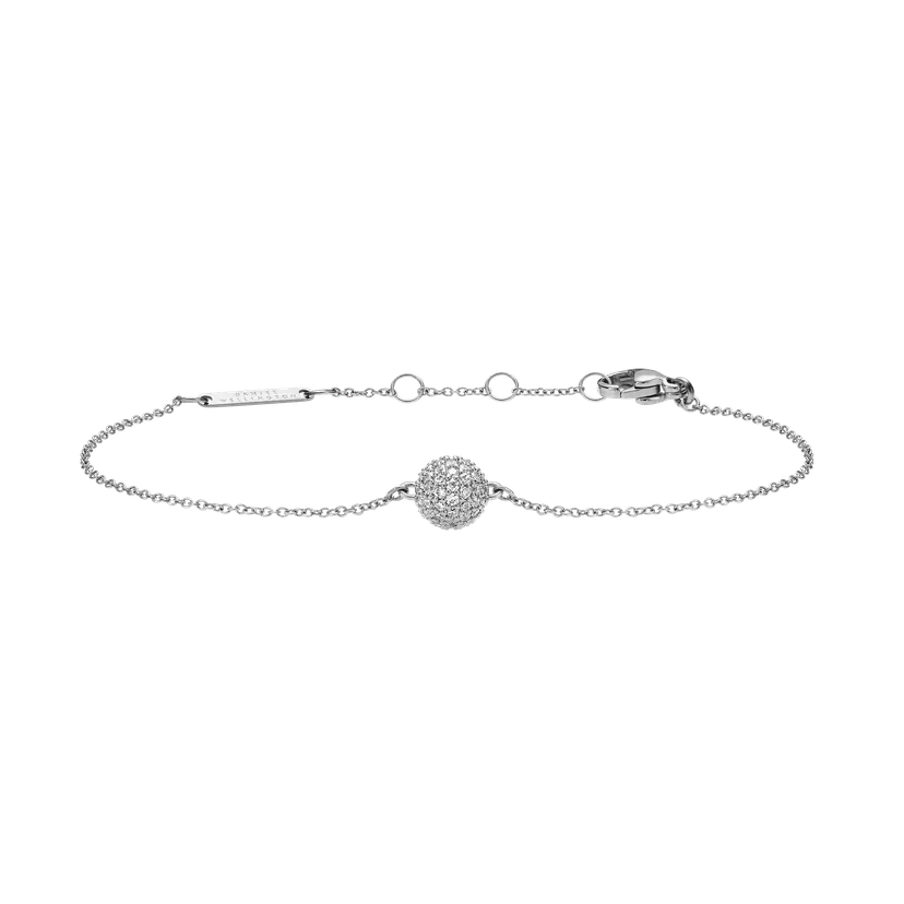 Daniel Wellington Silver Bracelet Pavé Crystal Pendant | DW