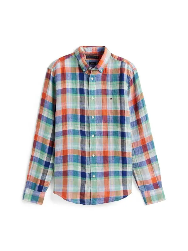 Tommy Hilfiger LINEN SUMMER MADRAS RF SHIRT