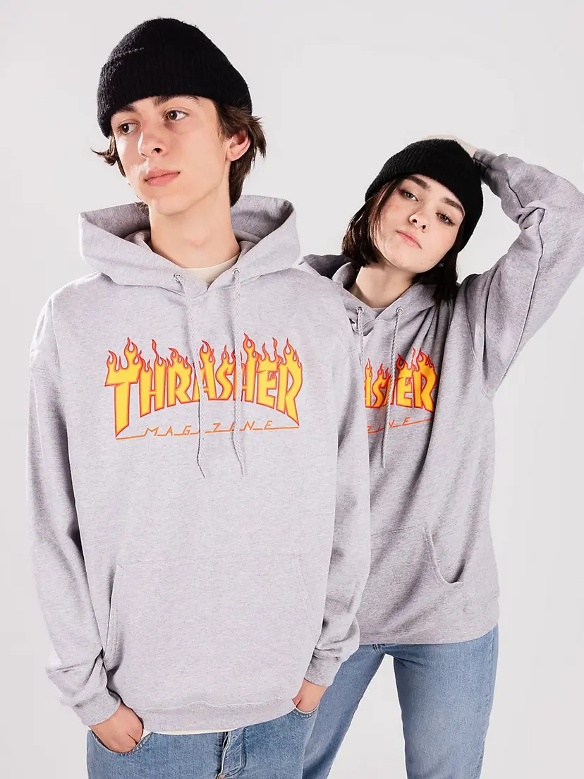 Thrasher Thrasher Flame Hettegenser grå
