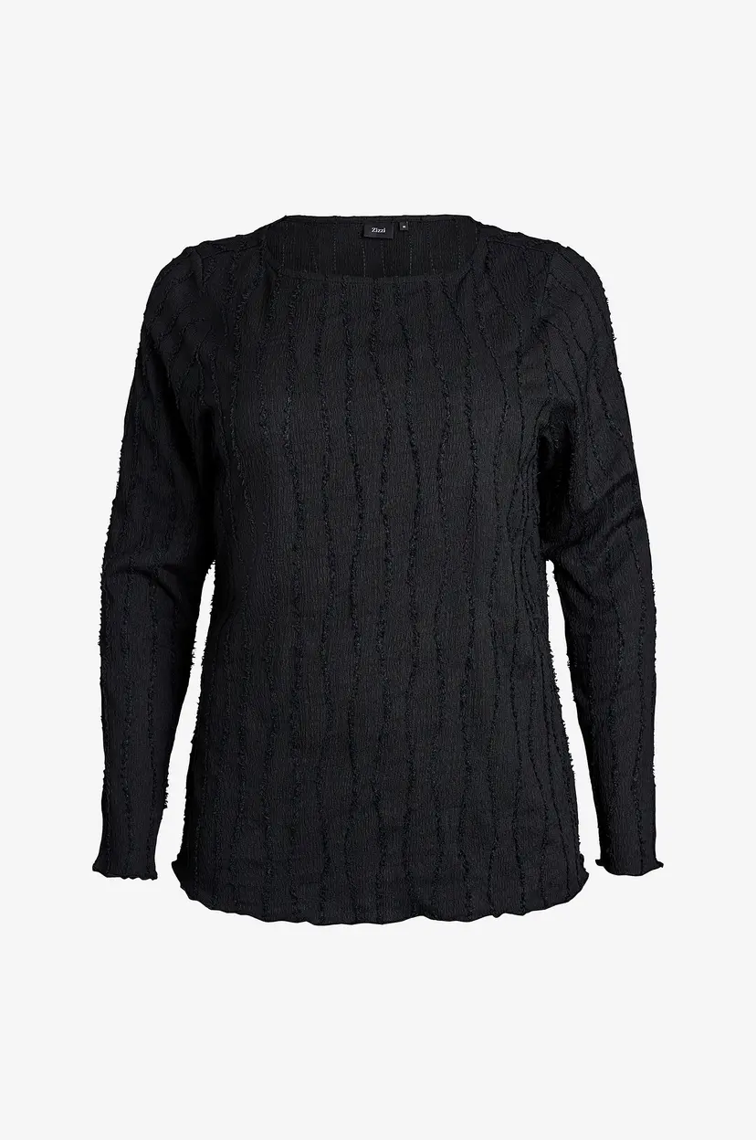 Zizzi Bluse Vraya, L/S, Blouse - Svart
