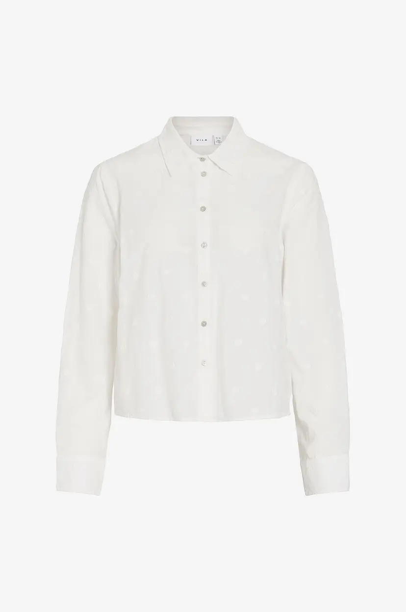 Vila Skjorte viValenta L/s Heart Shirt - Hvit