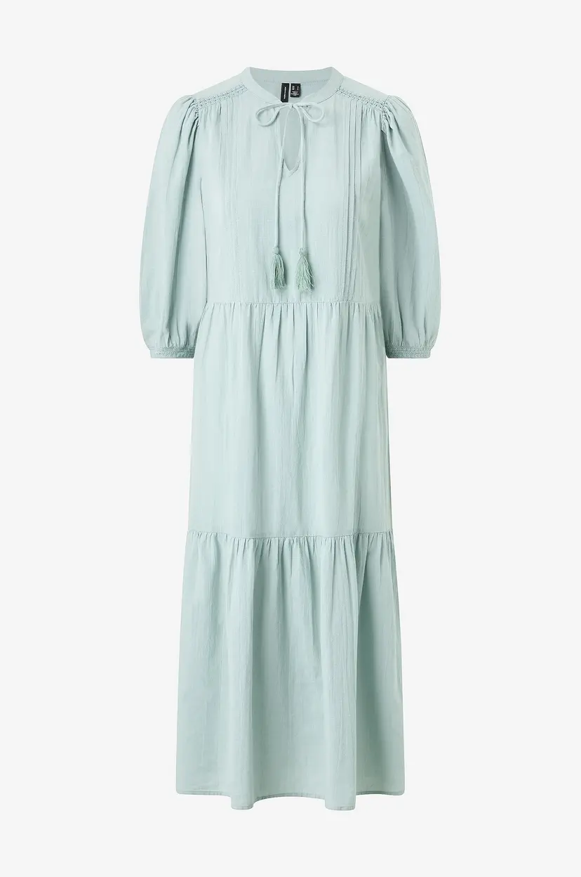 Vero Moda Kjole vmPretty 3/4 Long Dress Wvn - Grønn