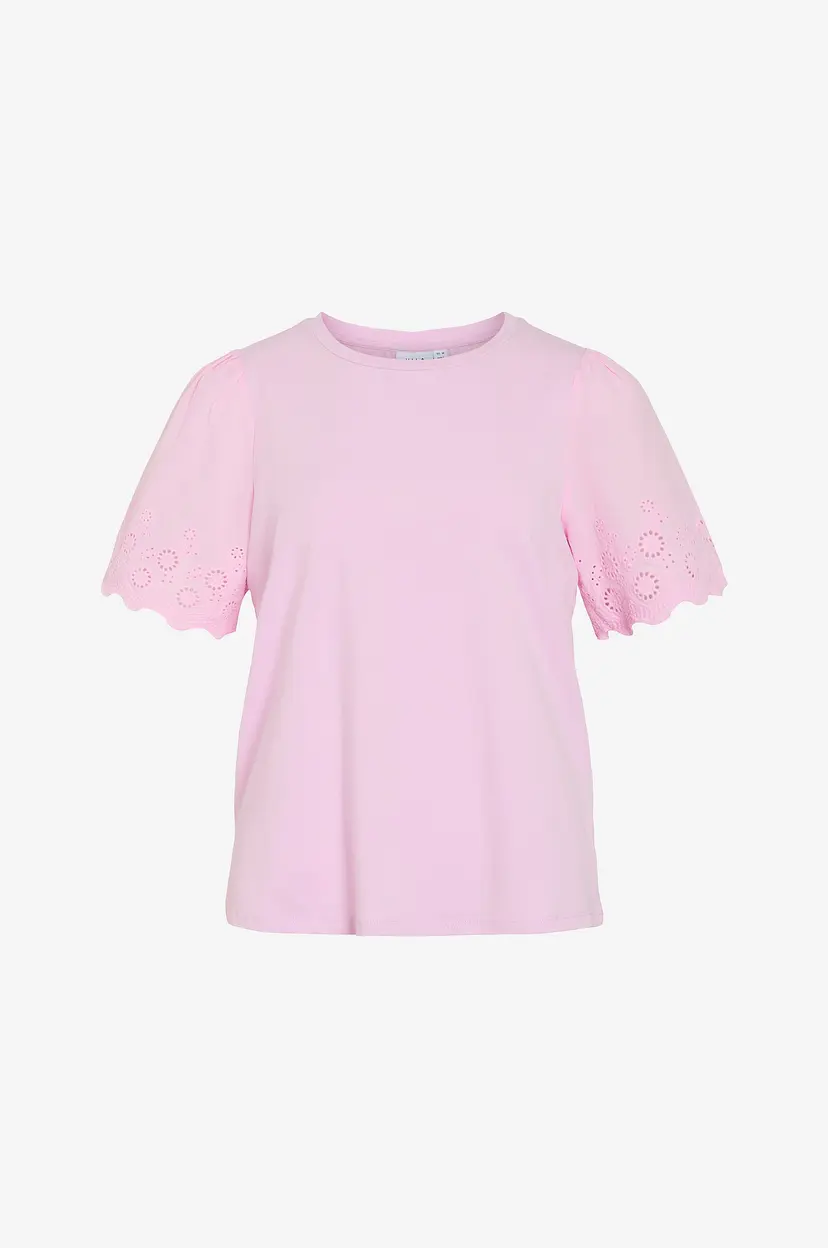 Vila Topp viCeliana O-neck S/s Top - Rosa