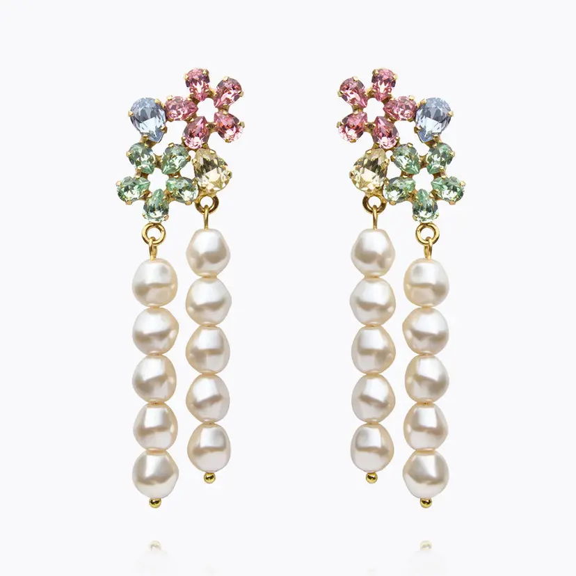 Caroline Svedbom May Pearl Earrings Pastel Combo Gold